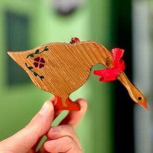 Vintage Wooden Goose Farmhouse Cottagecore Wall Hanging Ornament Decor Art
